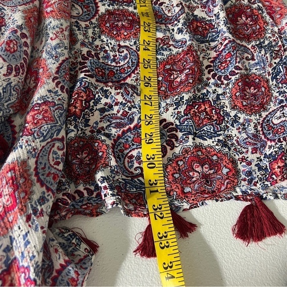 Pinky Kimono Women's Large Open Front Tassels Paisley Boho Cover Up Lightweight - Picture 10 of 11